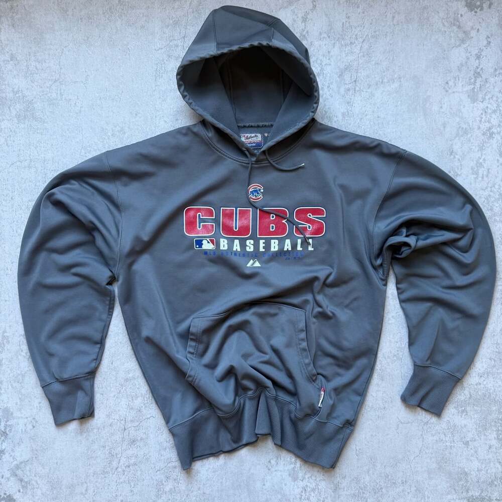 Vintage Chicago Cubs Hoodie Size L Gray